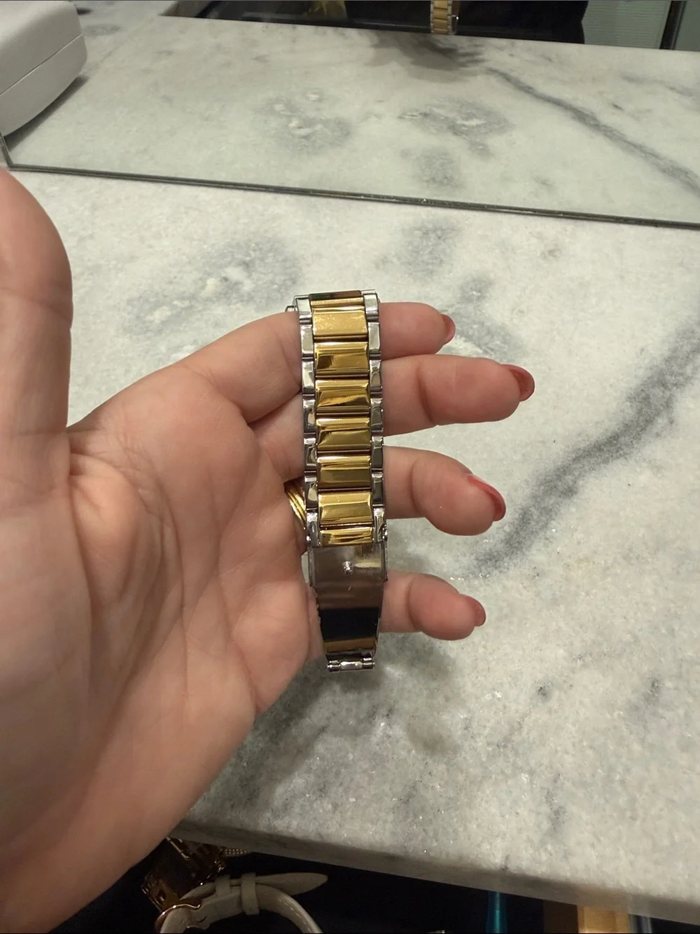 Michael Kors Two-Tone Gold and Silver Crystal Bezel Women's Watch